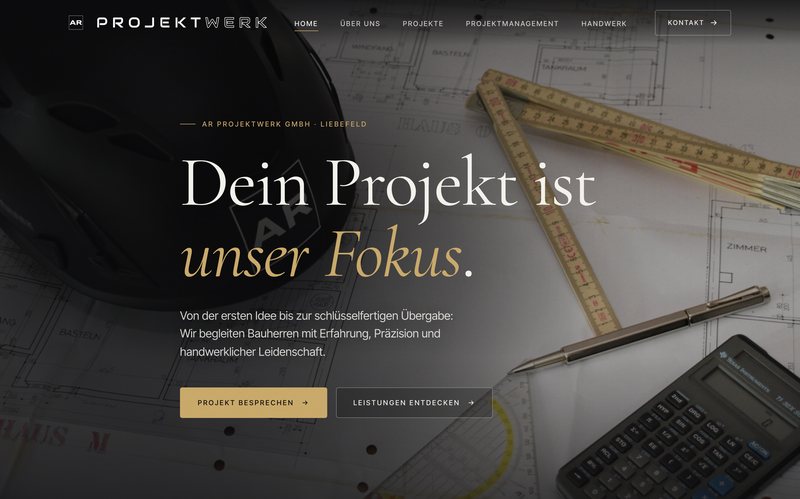 Vorschau der Webseite AR Projektwerk