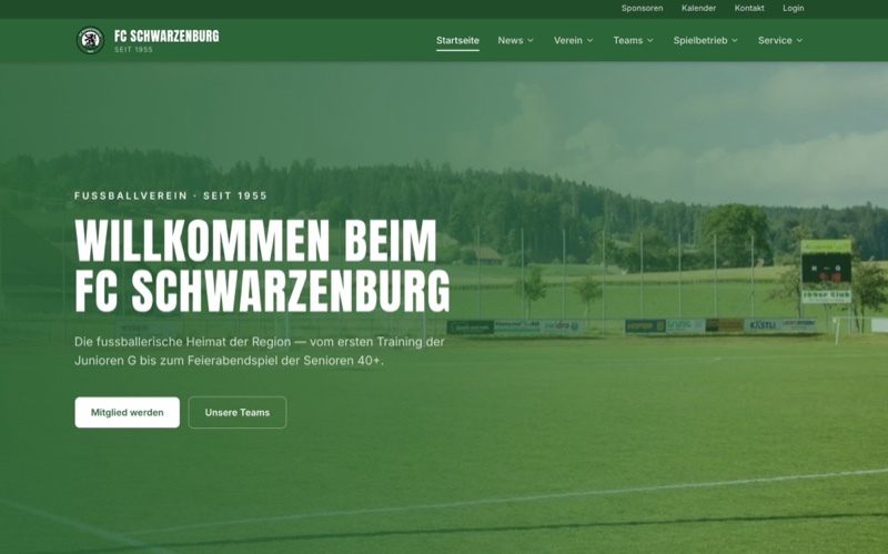 Vorschau der neuen Webseite FC Schwarzenburg